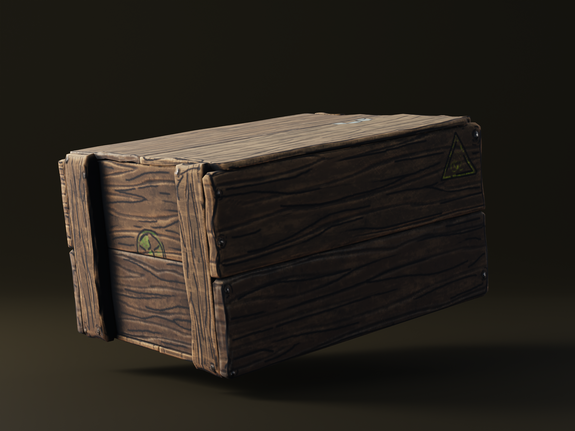 Small Wooden Storage Box render