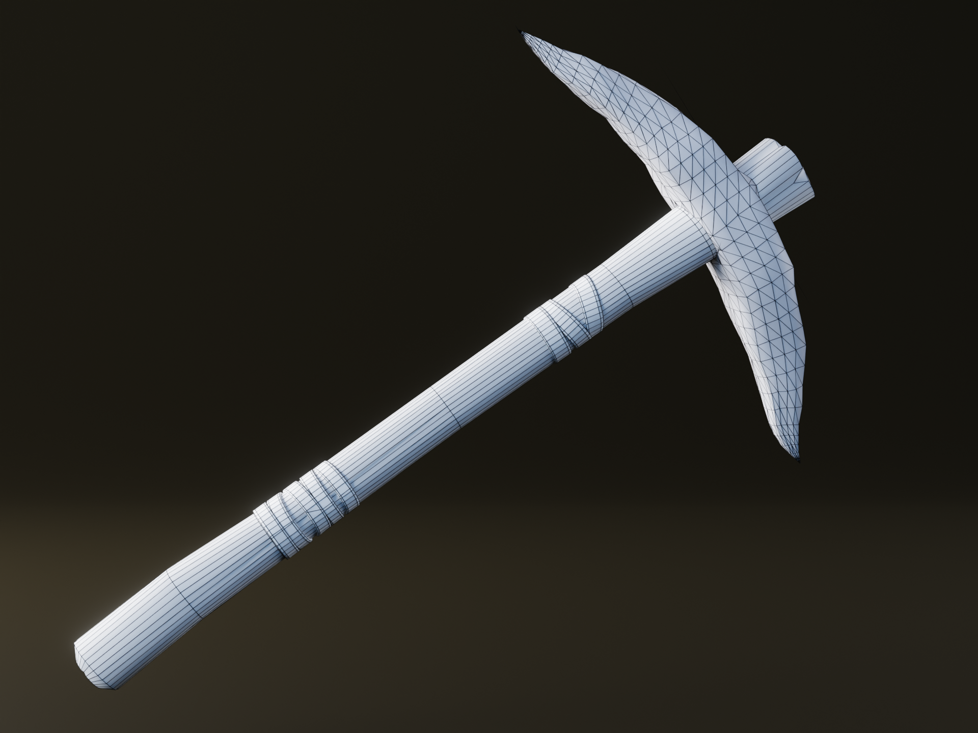 Stone Pickaxe wireframe render